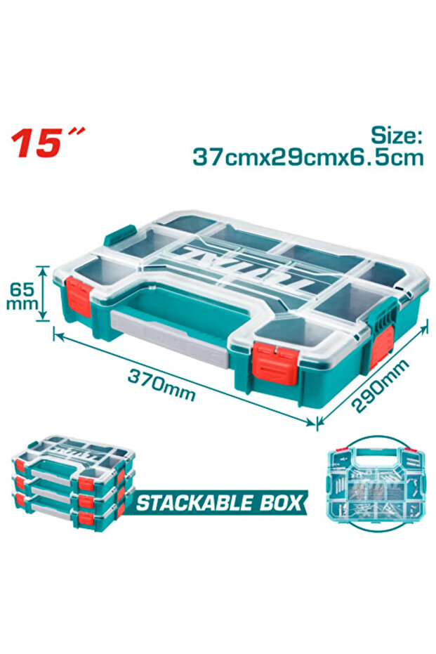 علبة اكسسوارات بلاستيك 15" توتال Tpbx1151 - 1
