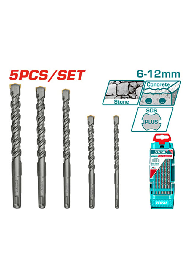 طقم ريشة دريل 5pcs/set Sds Plus توتال Tac190501