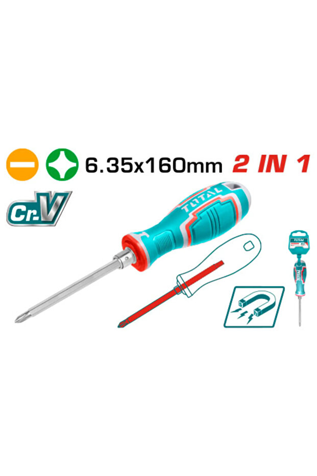 مفك براغي طرفين 6.35x160mm توتال Tht250206