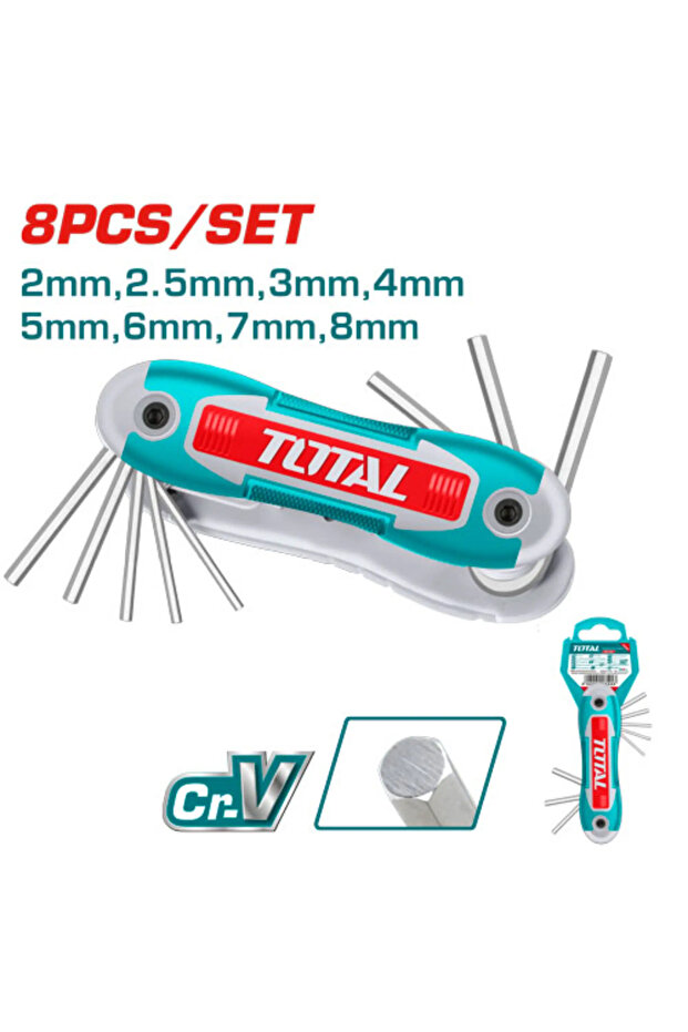 طقم مفتاح النكي مطوي مسدس 8pcs/set توتال Tht1061826