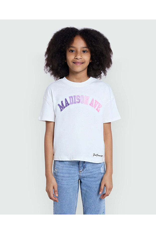 Embroidered Tee For Girls – Blanc De Blanc