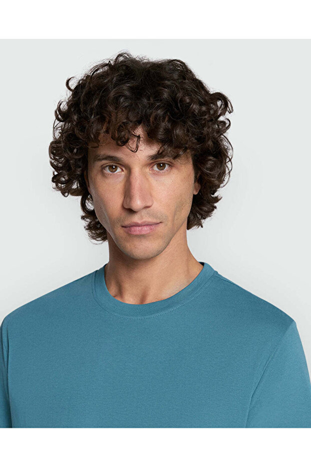 Men'S Basic Tee In Hydro Green - 4
