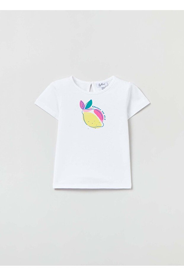 Crew-Neck T-Shirt With Glitter Print
