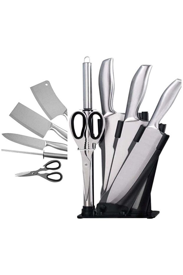 Premium 6-Piece Stainless Steel Kitchen Knife Set with Acrylic Stand