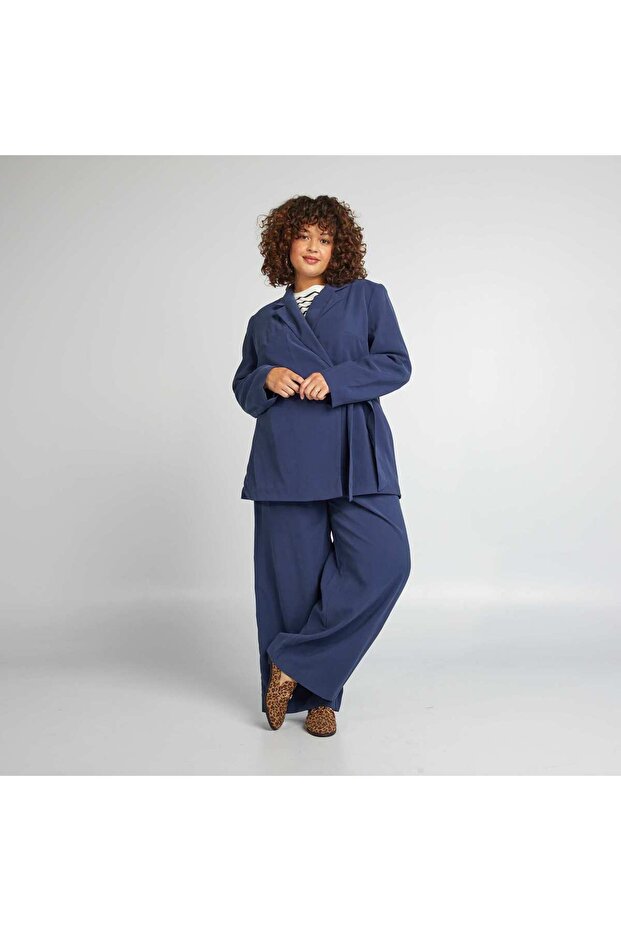 Belted tailored jacket BLUE - 2