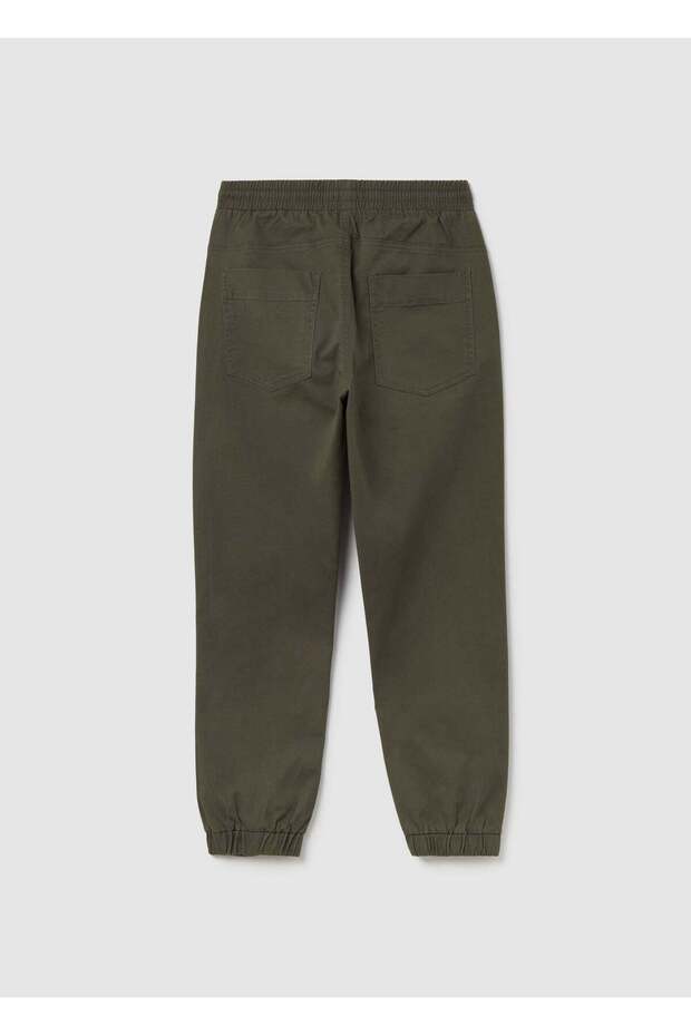 بنطال رياضي من قماش قطني مائل مع رباط - 2