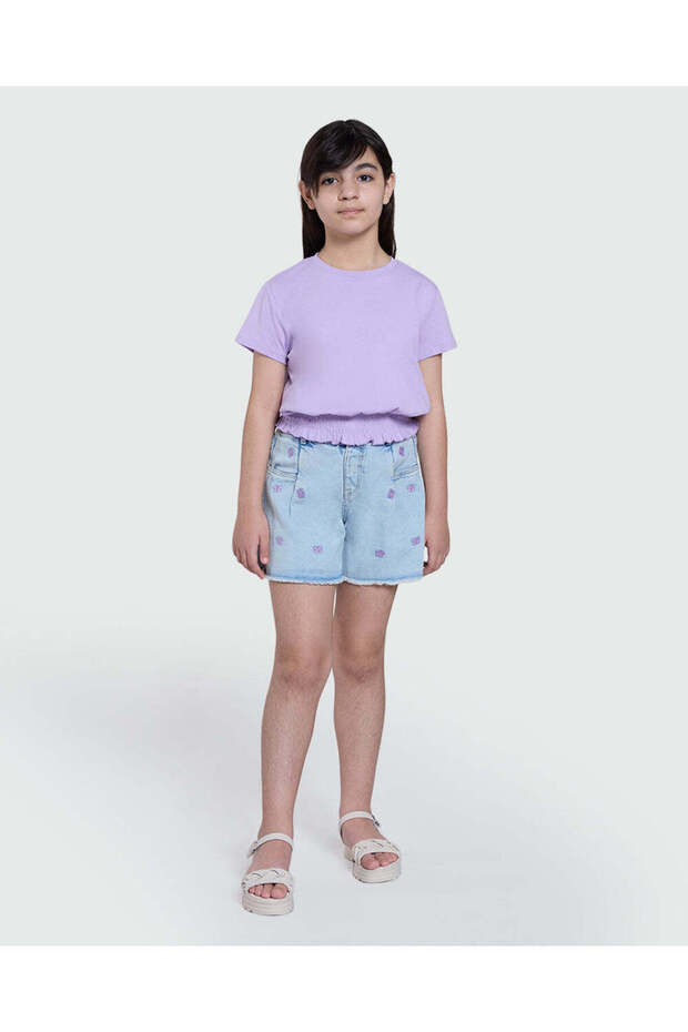 تي شيرت أساسي بنسيم الليلك - مجموعة البنات - 2