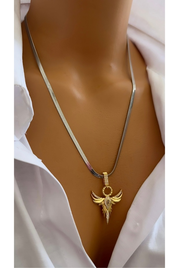 çelik charm kolye - 1