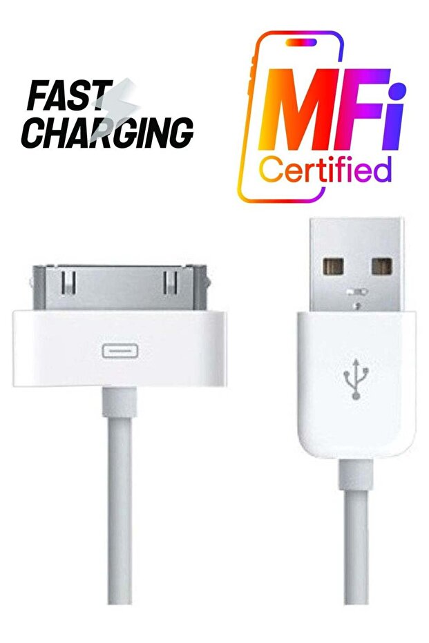 USB Data Sync Charging Cable For Apple iPad2/iPhone 4/4S/iPod Nano White