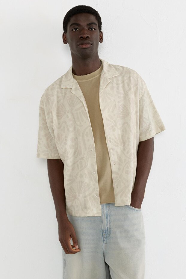 Baskılı kısa kollu gömlek - 2