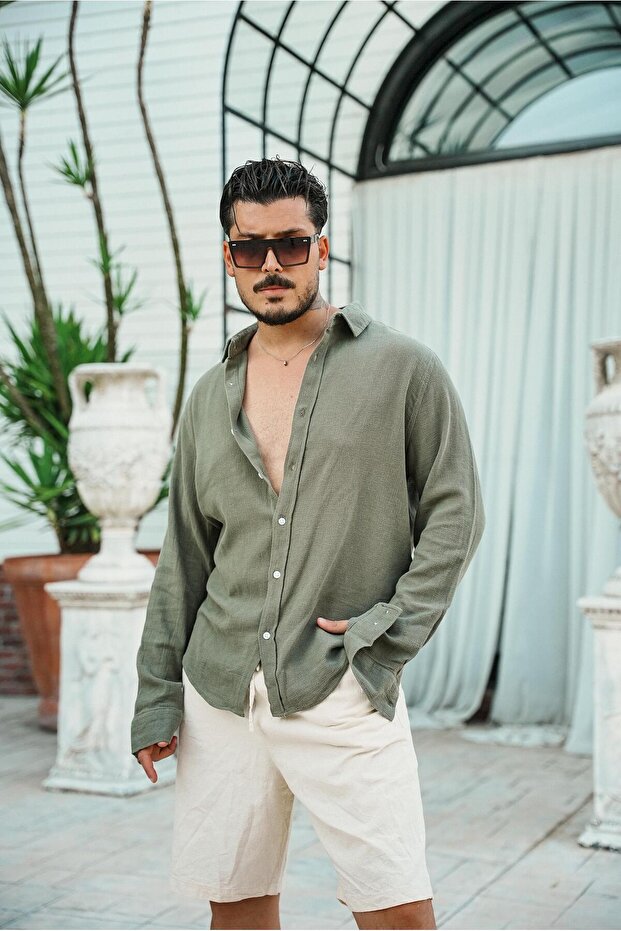 Regular Örme Gömlek Haki - 3