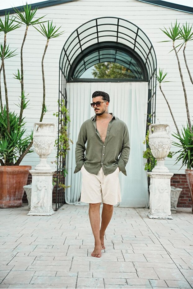 Regular Örme Gömlek Haki - 2