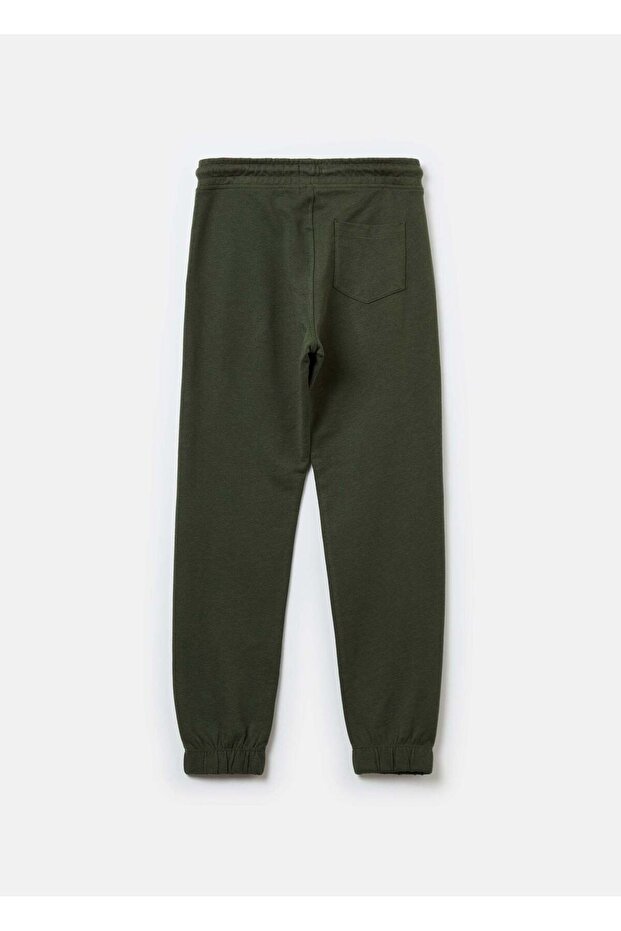 بنطال رياضي من الصوف بلون سادة مع رباط - 2