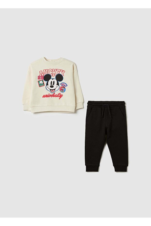 Cotton Jogging Set With Mickey Mouse Print