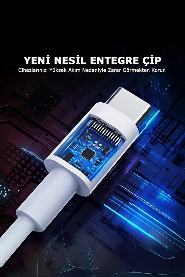Şarj Kablosu 60W Type-C 1 Metre Uzunluk Hızlı Şarj Kablosu iPhone Android Type-C Şarj Kablosu - 4