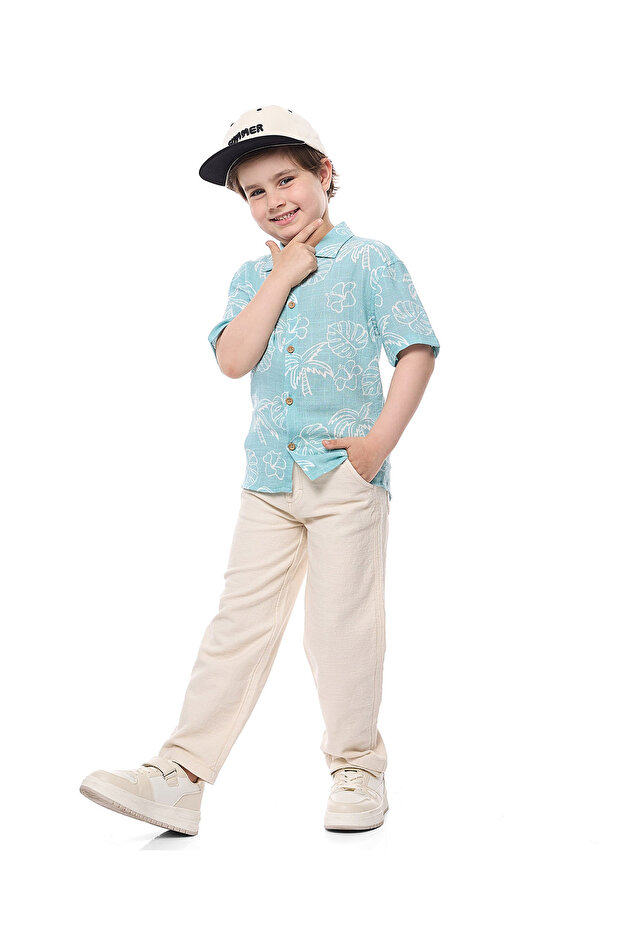 Beige BOYS WOVEN PANT 2-8Y