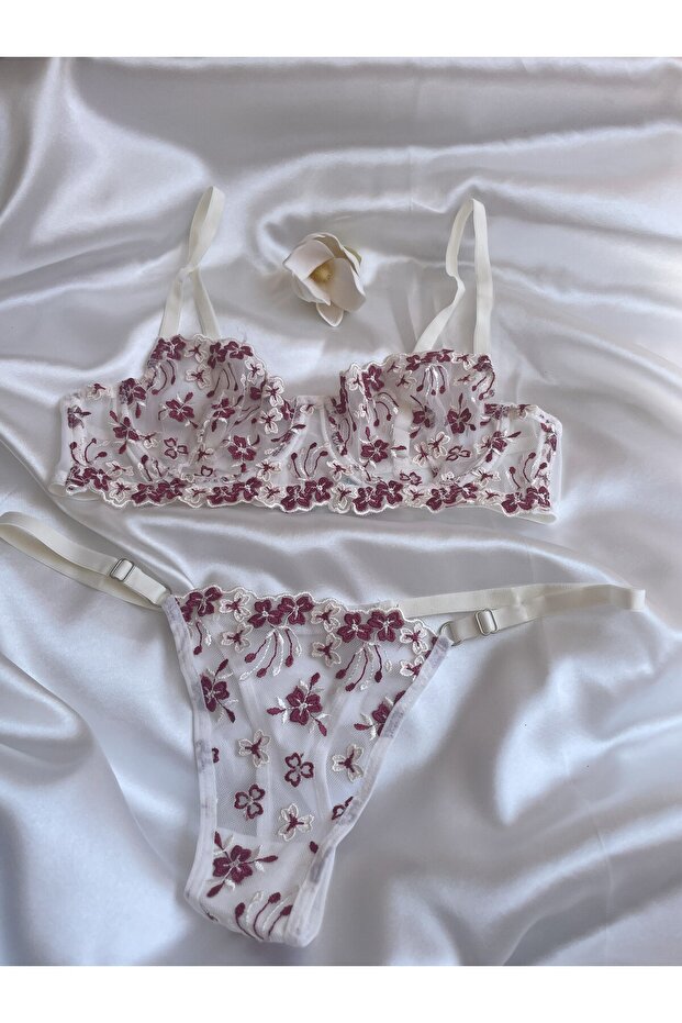 White Rose Bralet Takımı