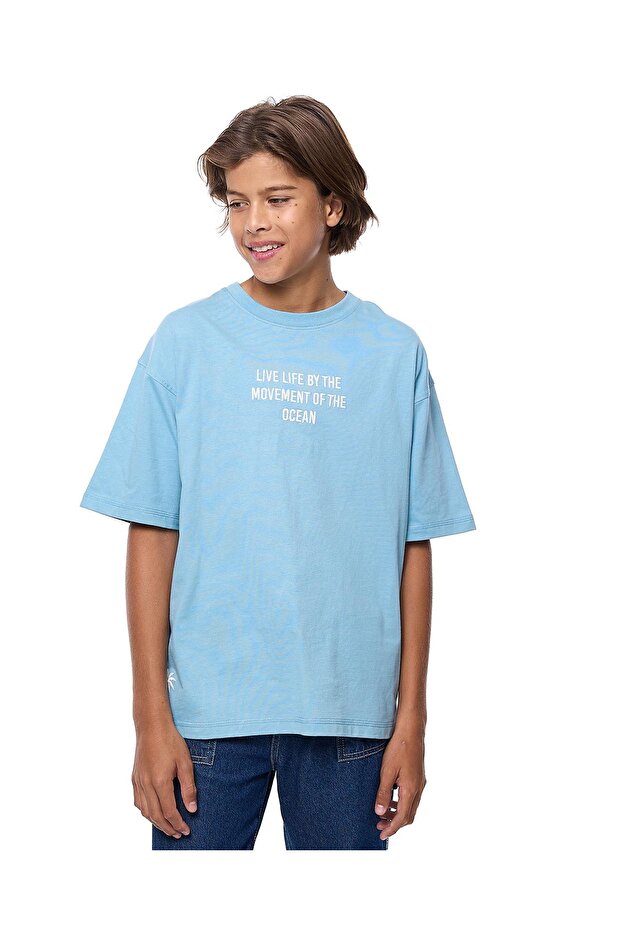 Light Blue BOYS FASHION TEE 8-16Y