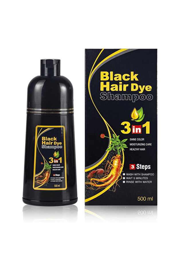 Hair Dye Shampoo 3 in 1 (2.0 Natural Black) - 500ml