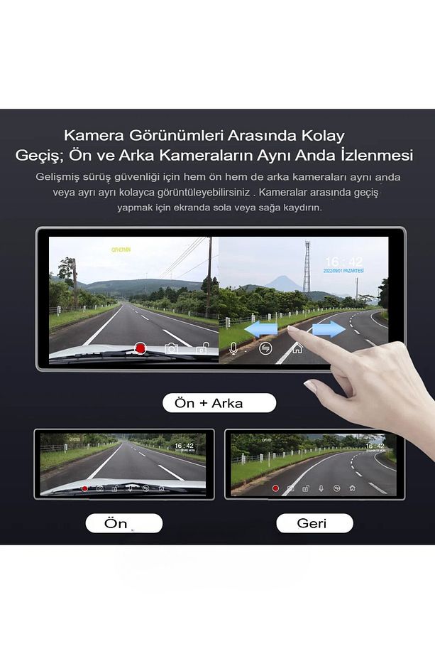 4K 10.26 İnç Cam DVR Dokunmatik Ekran Araba Ses Sistemi Carplay Android Auto CarPlay Monitörü - 2