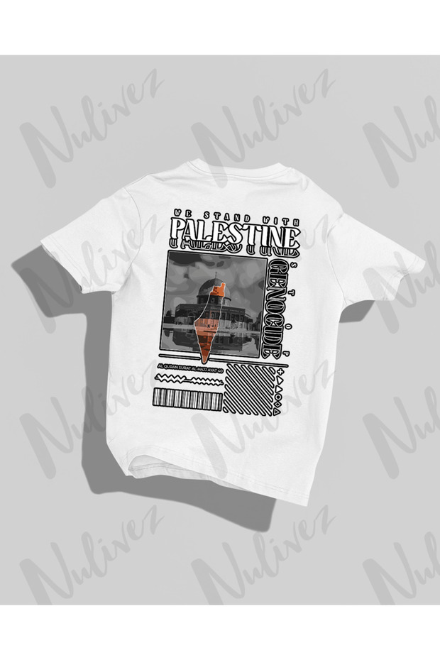 Palestine Design Back Printed High Quality Compact Unisex Oversize T-Shirt