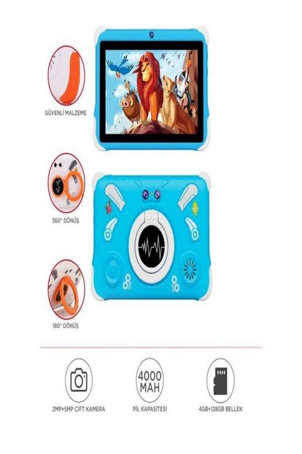 T15 4GB +128 GB Tablet Çocuk Tableti Kılıflı - 1
