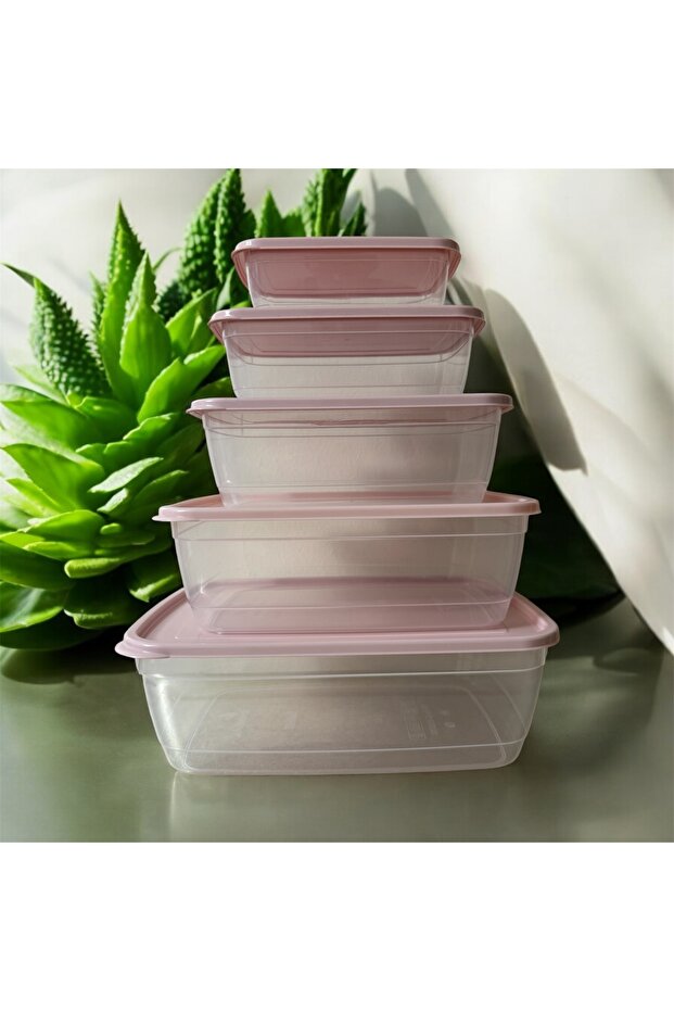 مجموعة من 5 حاويات تخزين مستطيلة فاخرة - 3