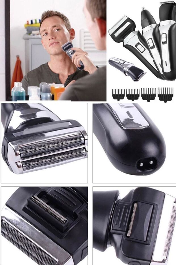 Üç Başlıklı USB Şarjlı Erkek Bakım Tıraş Makinesi - 4