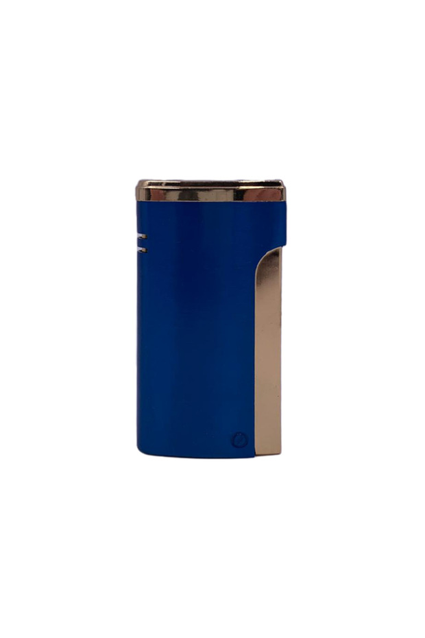Gas Lighter, Robust Model, Trigger Ignition, Windproof, Refillable, Adjustable Flame, Metallic, Blue - 2