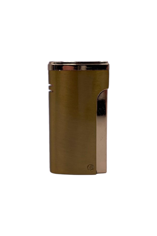 Gas Lighter, Robust Model, Trigger Ignition, Windproof, Refillable, Adjustable Flame, Metallic, Gold