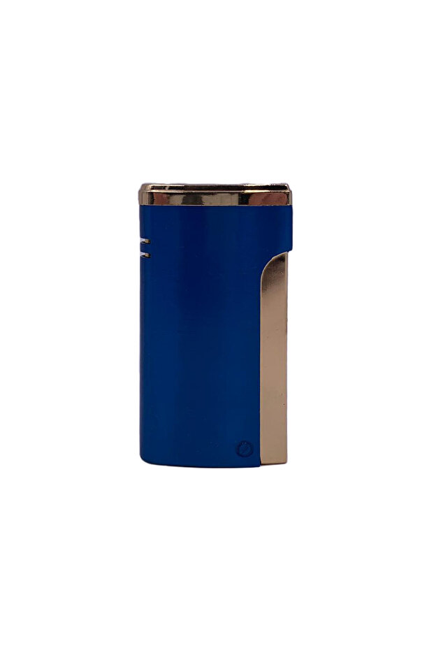 Gas Lighter, Robust Model, Trigger Ignition, Windproof, Refillable, Adjustable Flame, Metallic, Blue - 4
