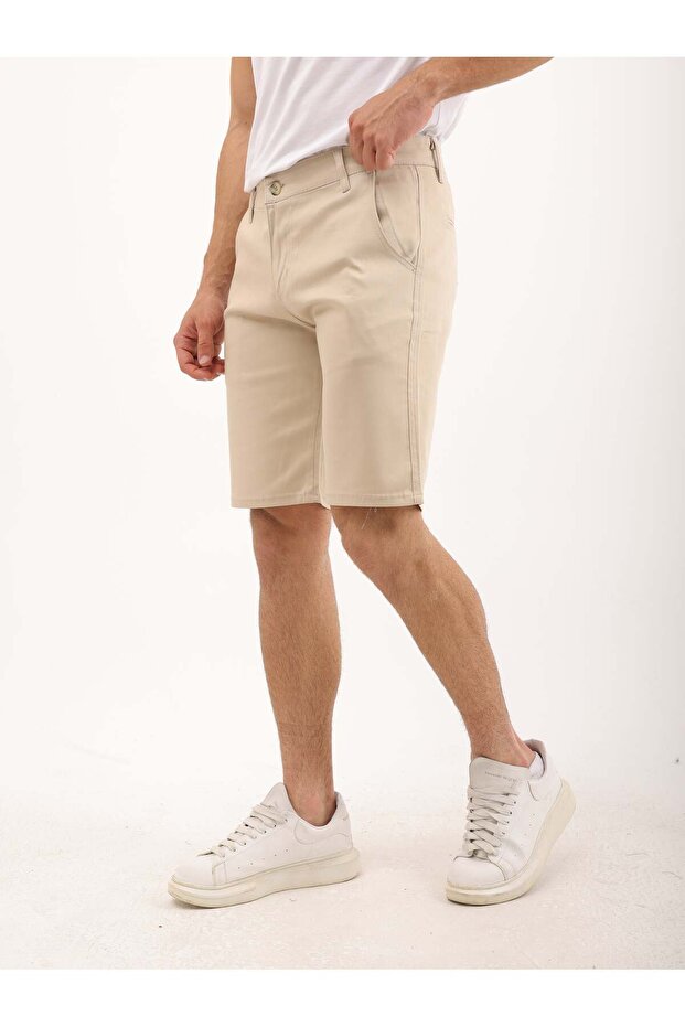 Erkek Regular Fit Keten Şort - 6