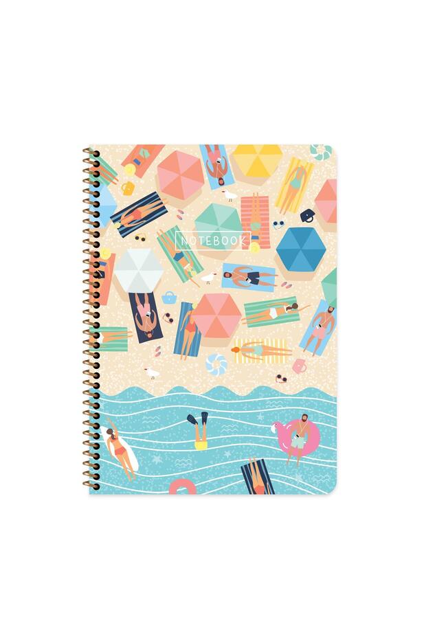 Sharp A4 Lined Cardboard Cover Spiral Seasons Notebook - Summer