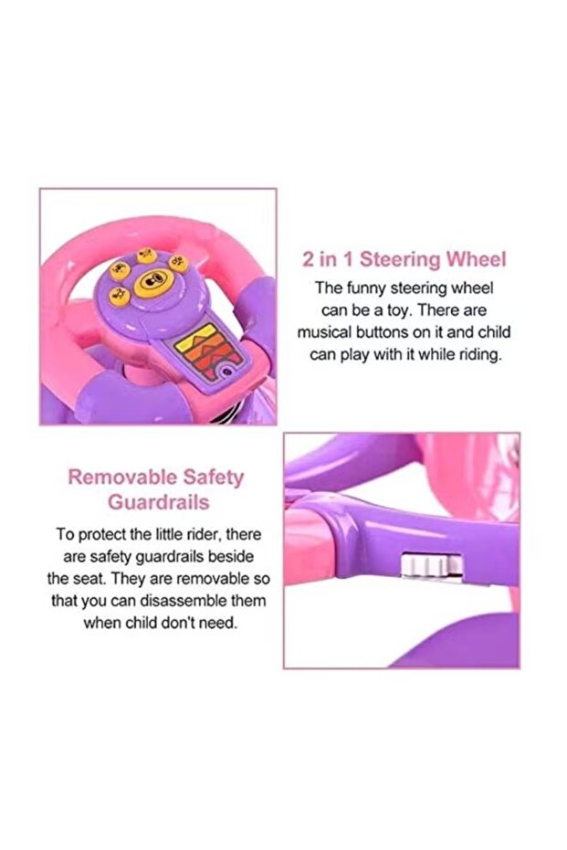 3-in-1 Push and Pedal Ride-On – 23 x 17 x 33 in | Convertible Toddler Ride with Handle & Pedals - 4