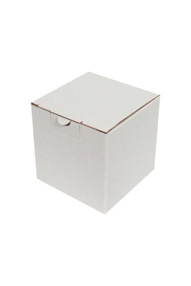 11x11x11 cm Beyaz Kilitli E-ticaret Kutusu, Kupa Kutusu, Mum Kutusu 25 Adet - 1