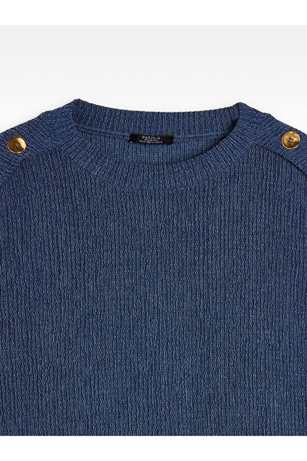 Düğmeli ve Dokulu Üst - 7