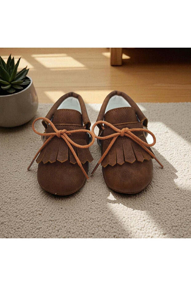 Baby Loafer Shoes Ankle Hidden Lace-Up Adjustable