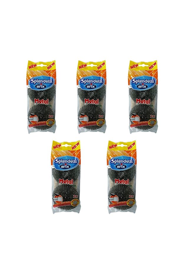 Splendelli Metal Stainless Steel Scourer (Pack of 5 x 2pcs) – Heavy-Duty Cleaning Solution