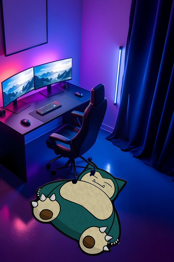 Özel Kesimli Desenli Anime & Gamer Halısı Kaymaz Taban Makinede Yıkanabilir Genç Odası Halısı - 3