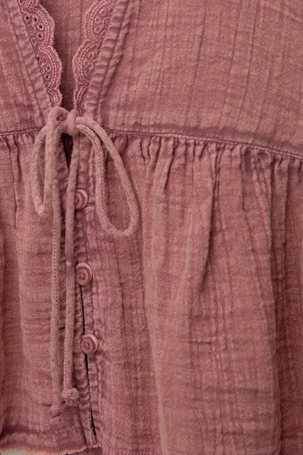 Rustik dantel detaylı üst - 6