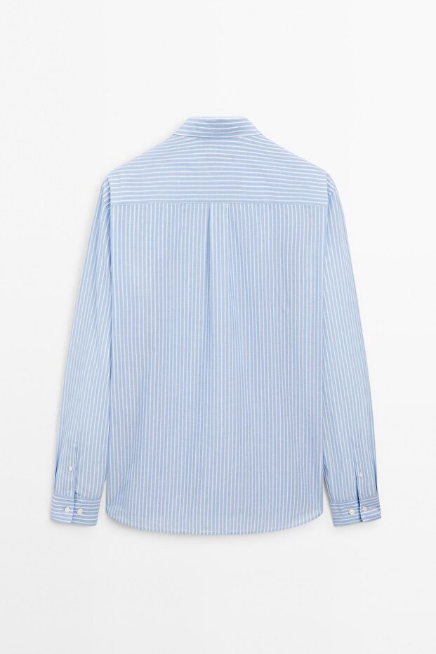 Çizgi detaylı regular fit gömlek - 8
