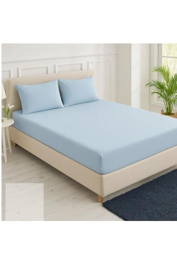 Home Ice Blue Elastic Sheet Set - 1