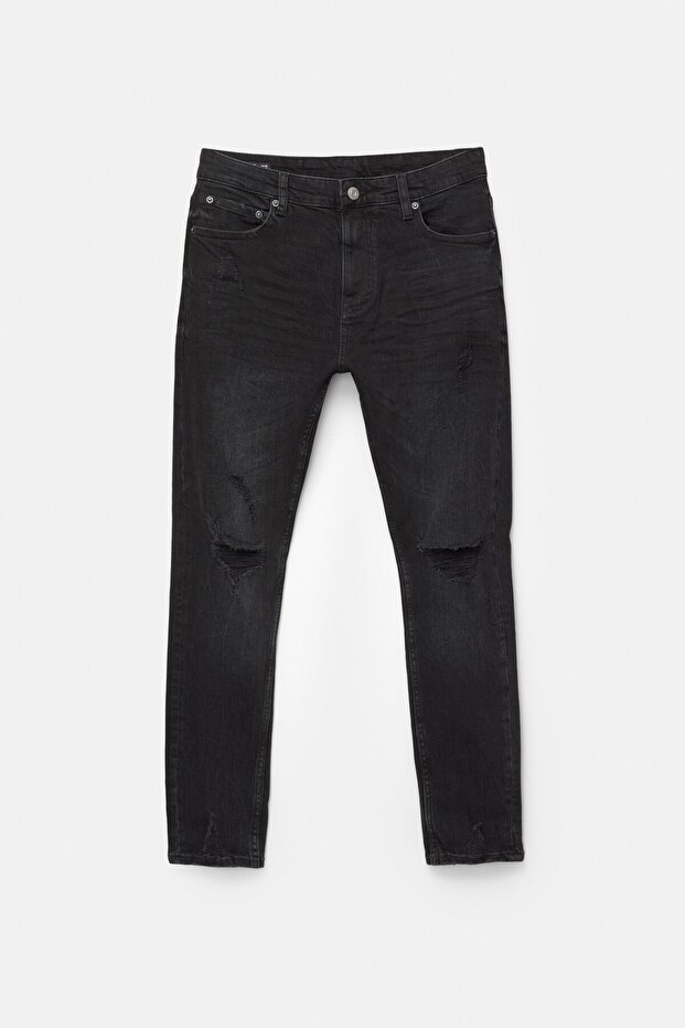 Yırtık skinny jean - 6