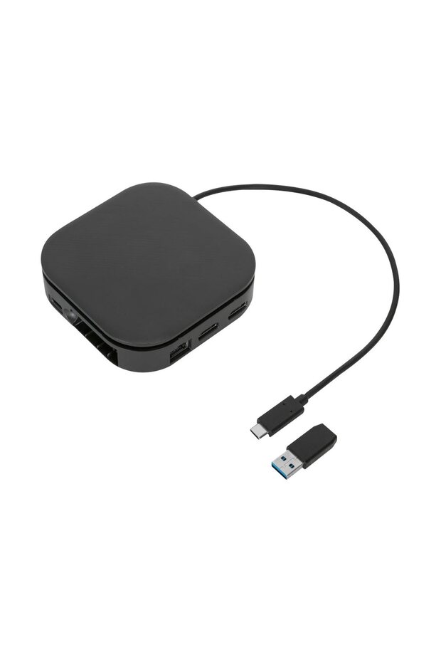 Stacja dokująca podróżna Universal DisplayLink USB-C z podwójnym monitorem, 80W - 7