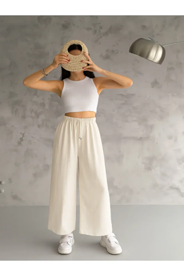 Relaxed Fit Tiril Tiril Standard Size 38-48 Size Range Casual Loose Fit Ayrobin Pants with Elastic Waist - 2