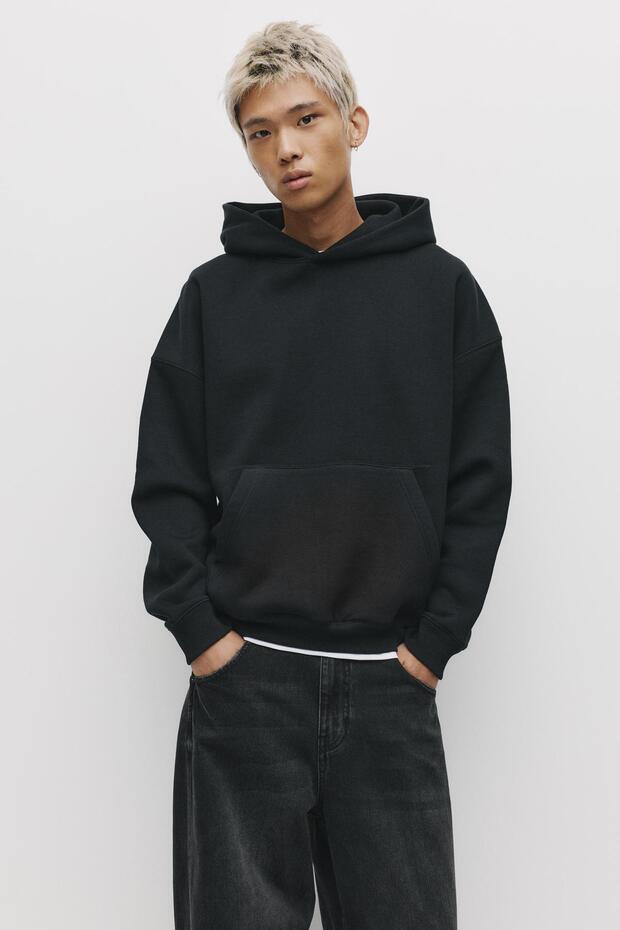 Bol kesim kapüşonlu sweatshirt - 1