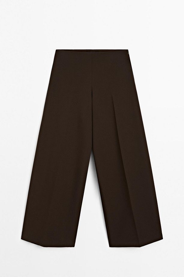 Yüksek bel geniş paça pantolon - 5