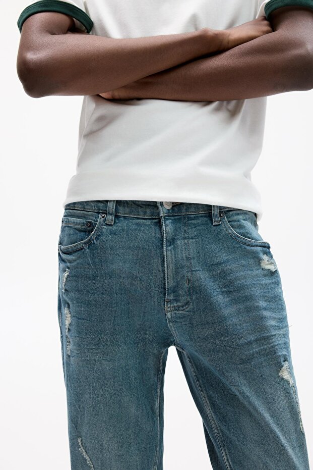 Yırtık skinny jean - 5
