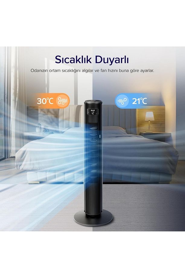 Kule Tipi Çok Sessiz 25DB Vantilatör Sıcağa Duyarlı Kumandalı - 5