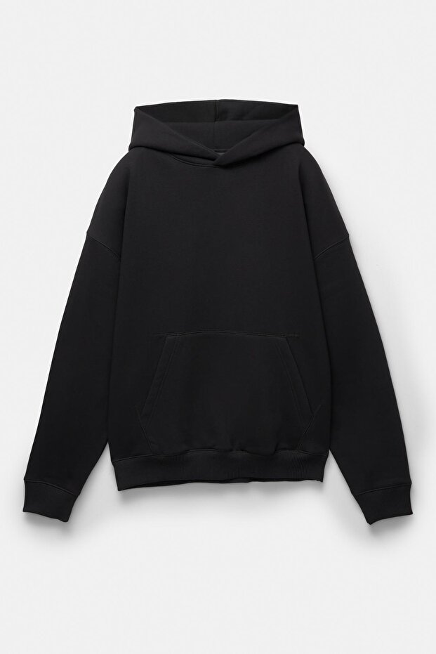 Bol kesim kapüşonlu sweatshirt - 5